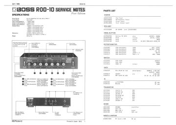 Boss ROD 10 schematic circuit diagram